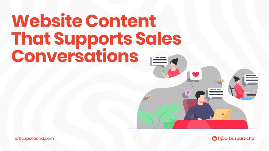 Website content that support sales conversions