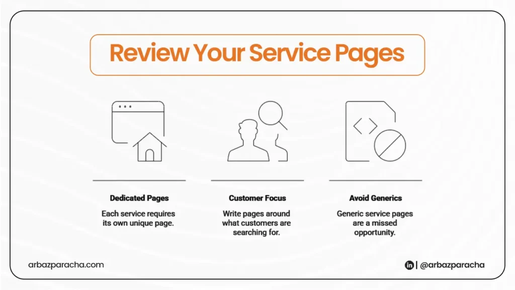 Review your service pages