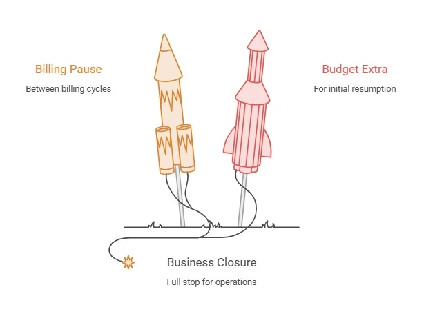 pausing google ads .. closure and resumed